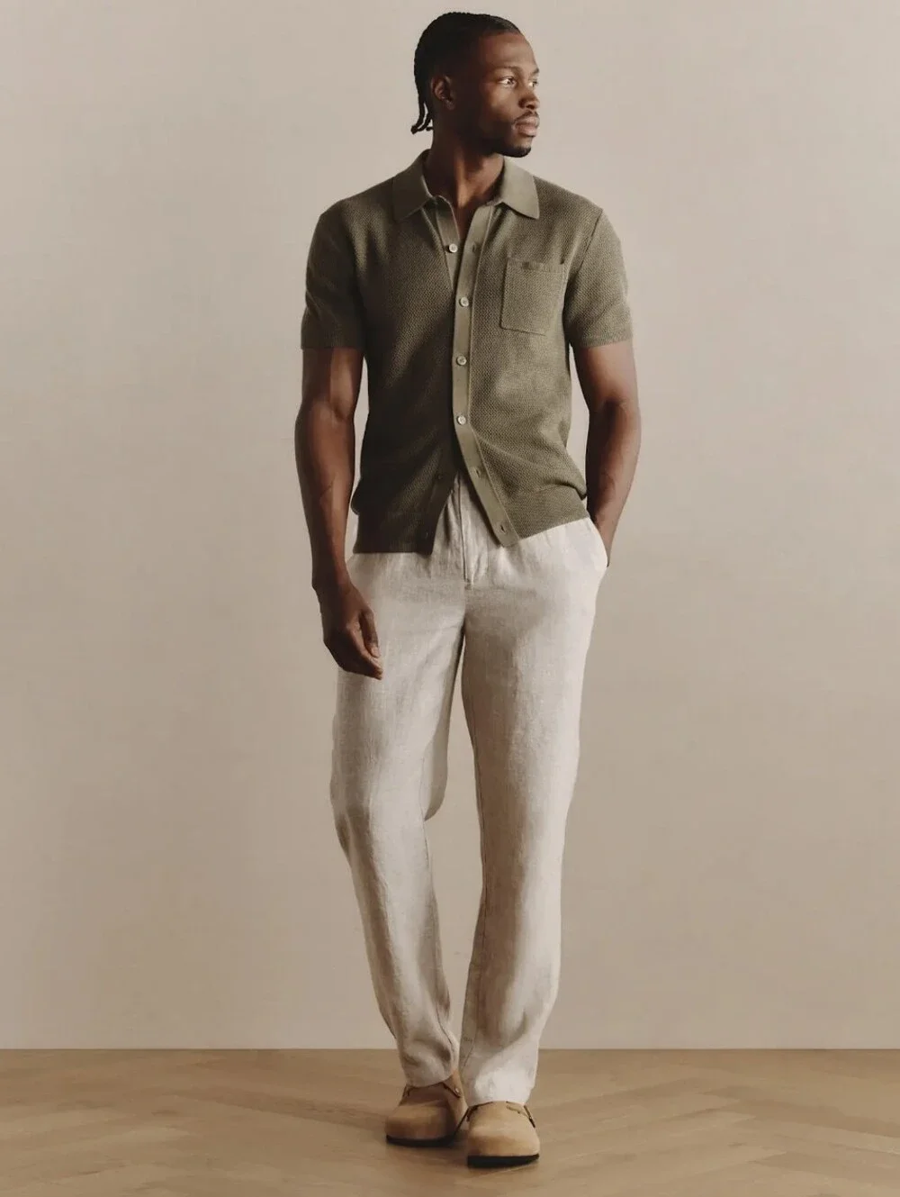 Quince Men's 100% European Linen Pants Driftwood Large L 32